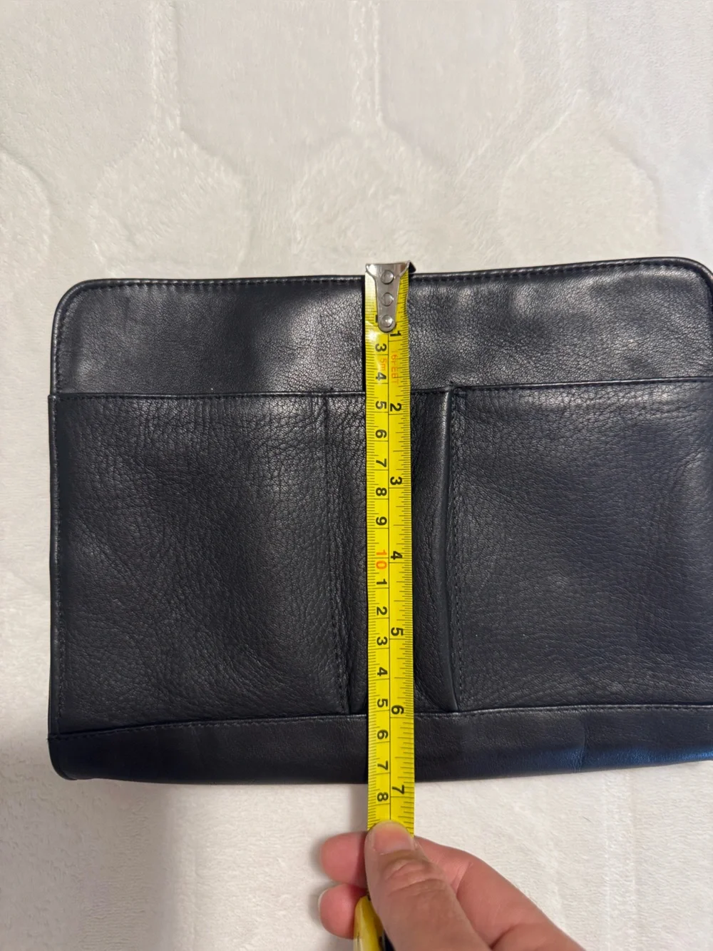 Levenger Black Pebbled Leather Zip Travel Organizer